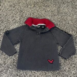Skyhawk Dark Gray Thick 3/4 Zipper Boys Sweater